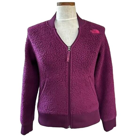 North Face Girls L Purple Fleece Jacket 14-16 Gorpcore Outdoor Crossover Fit - Picture 1 of 10